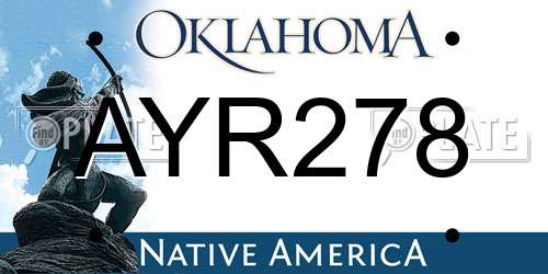 AYR278 Oklahoma License Plate