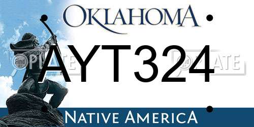 AYT324 Oklahoma License Plate