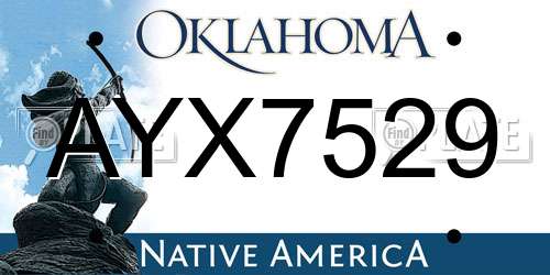 AYX7529 Oklahoma License Plate