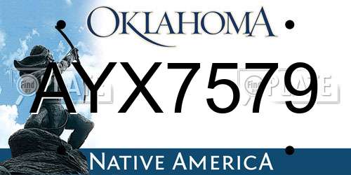 AYX7579 Oklahoma License Plate