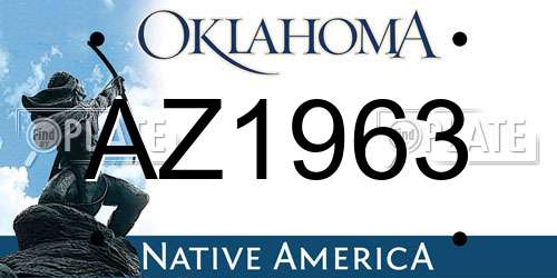 AZ1963 Oklahoma License Plate
