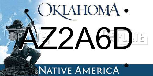 AZ2A6D Oklahoma License Plate