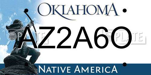 AZ2A6O Oklahoma License Plate
