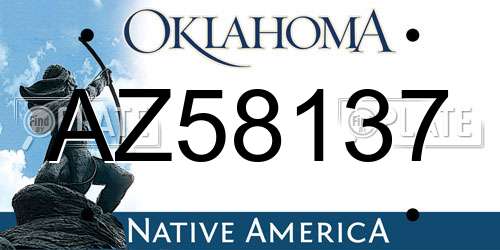 AZ58137 Oklahoma License Plate