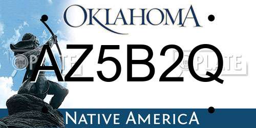 AZ5B2Q Oklahoma License Plate