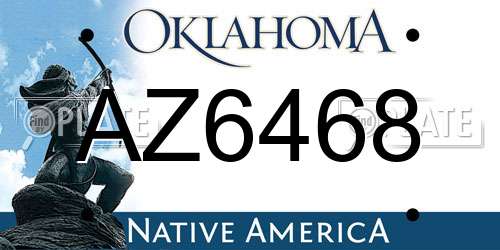 AZ6468 Oklahoma License Plate