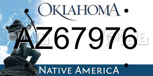 AZ67976 Oklahoma License Plate