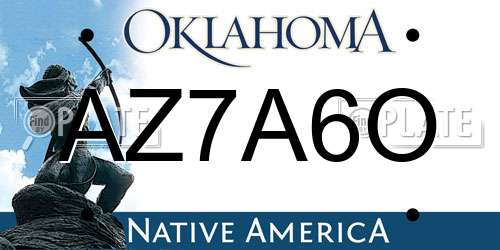 AZ7A6O Oklahoma License Plate