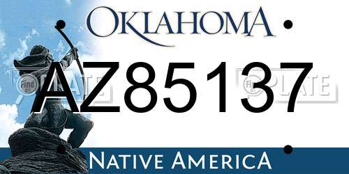 AZ85137 Oklahoma License Plate