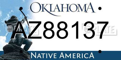 AZ88137 Oklahoma License Plate