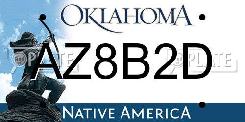 AZ8B2D Oklahoma License Plate