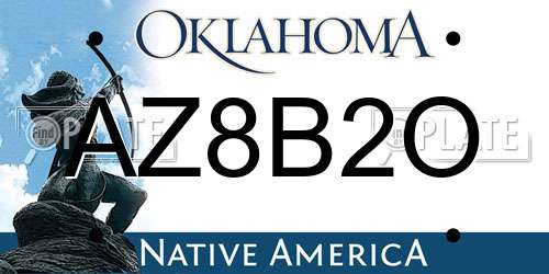 AZ8B2O Oklahoma License Plate