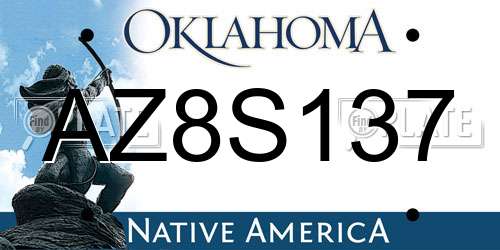 AZ8S137 Oklahoma License Plate