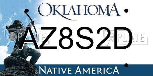 AZ8S2D Oklahoma License Plate