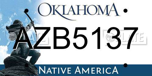 AZB5137 Oklahoma License Plate