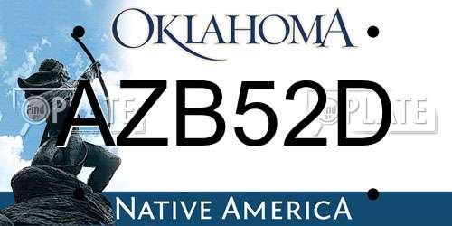 AZB52D Oklahoma License Plate