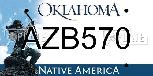AZB570 Oklahoma License Plate