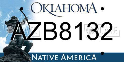 AZB8132 Oklahoma License Plate