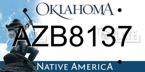 AZB8137 Oklahoma License Plate