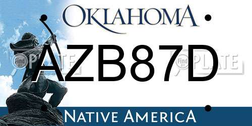 AZB87D Oklahoma License Plate