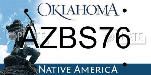 AZBS76 Oklahoma License Plate