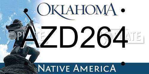 AZD264 Oklahoma License Plate
