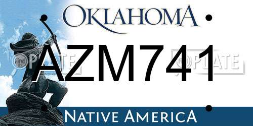 AZM741 Oklahoma License Plate