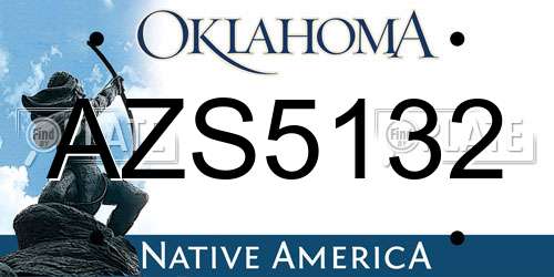 AZS5132 Oklahoma License Plate