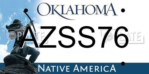 AZSS76 Oklahoma License Plate