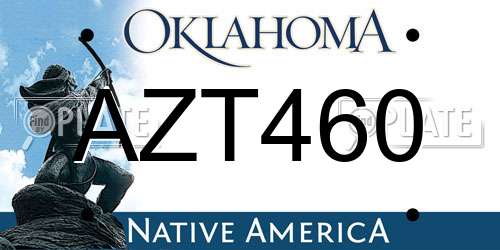 AZT460 Oklahoma License Plate
