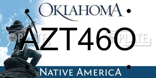 AZT46O Oklahoma License Plate