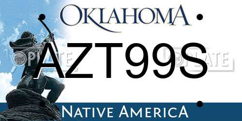 AZT99S Oklahoma License Plate