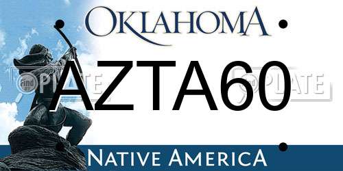 AZTA60 Oklahoma License Plate