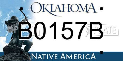 B0157B Oklahoma License Plate