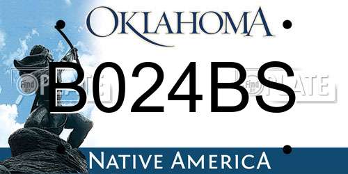 B024BS Oklahoma License Plate