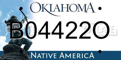 B04422O Oklahoma License Plate