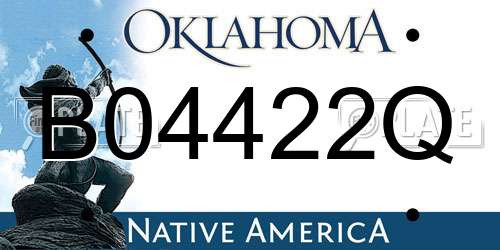 B04422Q Oklahoma License Plate