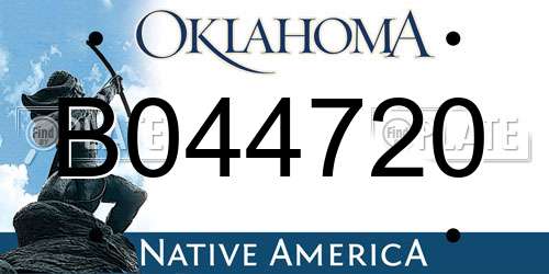 B044720 Oklahoma License Plate