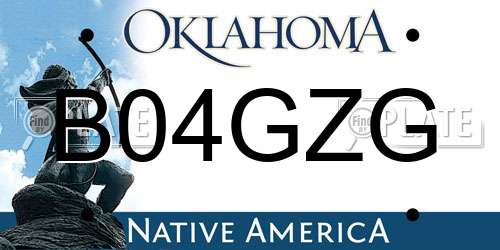 B04GZG Oklahoma License Plate