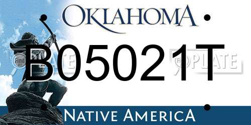 B05021T Oklahoma License Plate