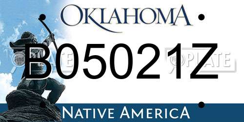 B05021Z Oklahoma License Plate