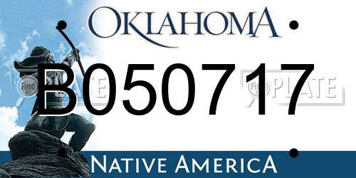 B050717 Oklahoma License Plate