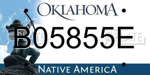 B05855E Oklahoma License Plate