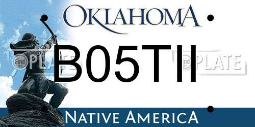 B05TII Oklahoma License Plate