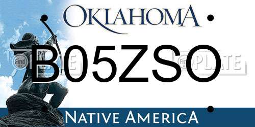 B05ZSO Oklahoma License Plate