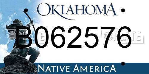 B062576 Oklahoma License Plate
