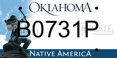 B0731P Oklahoma License Plate