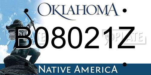 B08021Z Oklahoma License Plate