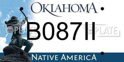 B087II Oklahoma License Plate