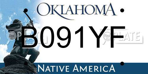 B091YF Oklahoma License Plate